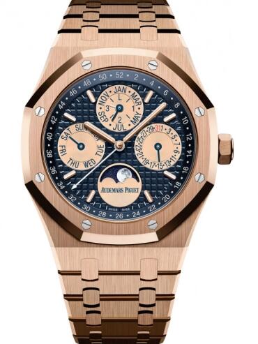 Review Replica Audemars Piguet Royal Oak Perpetual Calendar 41 Pink Gold One Night for One Drop Watch 26584OR.OO.1220OR.02