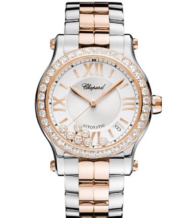 Review Chopard Happy Sport Watch Cheap Price 36 MM AUTOMATIC ROSE GOLD STAINLESS STEEL DIAMONDS 278559-6004 - Click Image to Close